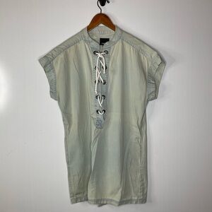 Courtshop Kim Lace Up Denim Mini Dress Size Small
